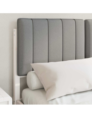 Letto con Testiera Rivestita Grigio chiaro 120 x 190 cm