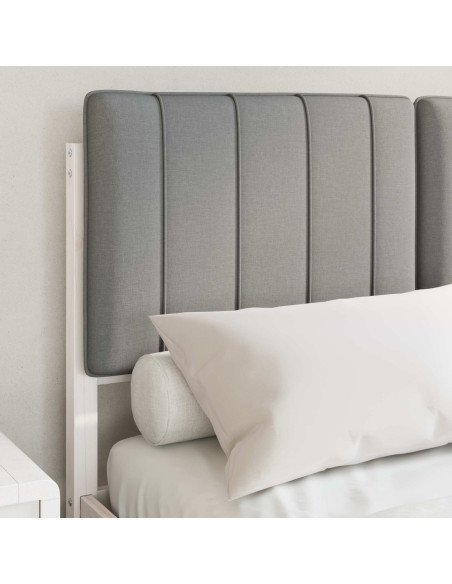 Letto con Testiera Rivestita Grigio chiaro 120 x 190 cm