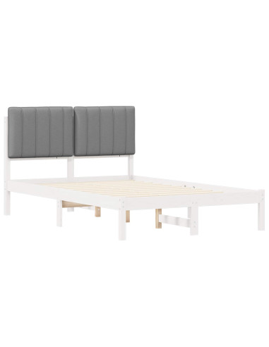 Letto con Testiera Rivestita Grigio chiaro 120 x 190 cm