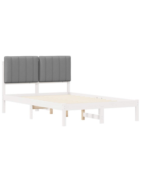 Letto con Testiera Rivestita Grigio chiaro 120 x 190 cm