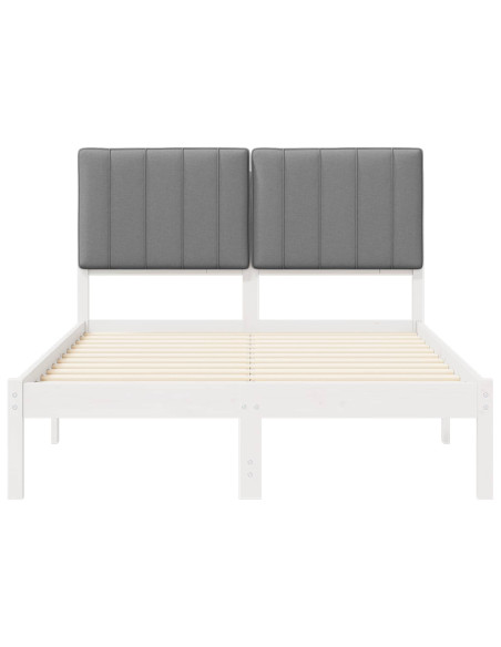 Letto con Testiera Rivestita Grigio chiaro 120 x 190 cm