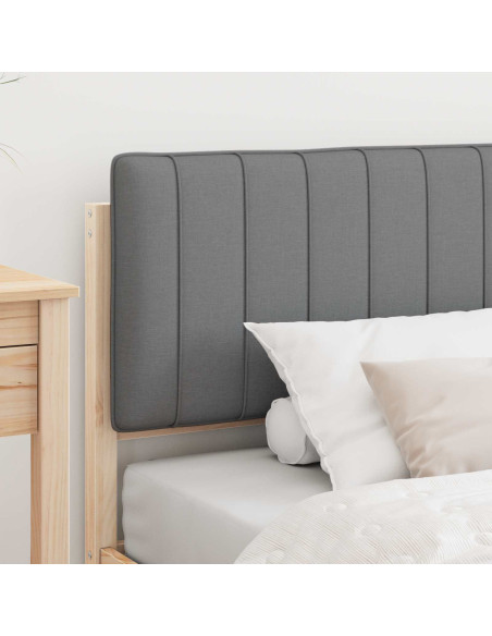 Letto con Testiera Rivestita Grigio chiaro 100 x 200 cm