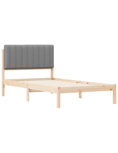 Letto con Testiera Rivestita Grigio chiaro 100 x 200 cm