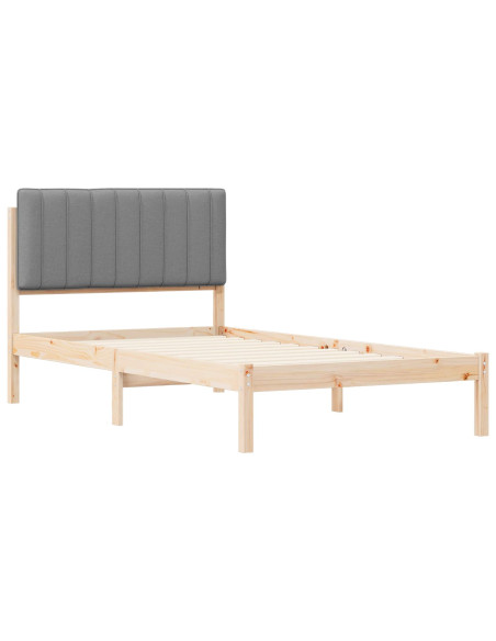 Letto con Testiera Rivestita Grigio chiaro 100 x 200 cm