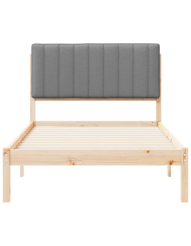 Letto con Testiera Rivestita Grigio chiaro 100 x 200 cm