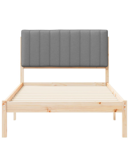 Letto con Testiera Rivestita Grigio chiaro 100 x 200 cm
