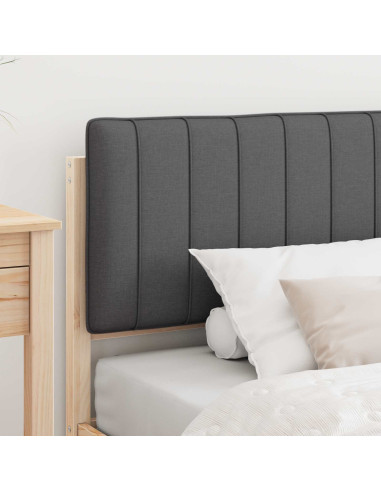 Letto con Testiera Rivestita Grigio scuro 100 x 200 cm