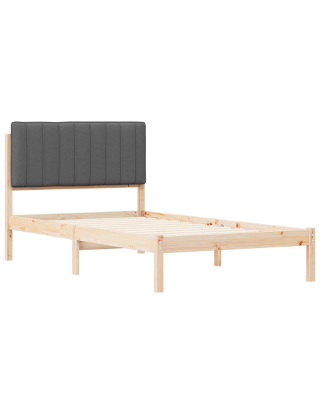 Letto con Testiera Rivestita Grigio scuro 100 x 200 cm
