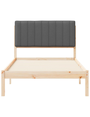 Letto con Testiera Rivestita Grigio scuro 100 x 200 cm