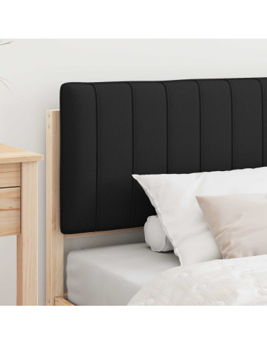 Letto con Testiera Rivestita Nero 100 x 200 cm Pino massello