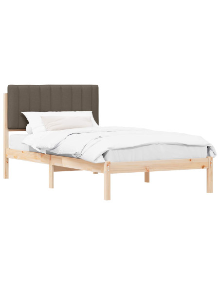 Letto con Testiera Rivestita Talpa 100 x 200 cm Pino massello