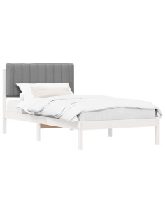 Letto con Testiera Rivestita Grigio chiaro 100 x 200 cm 2