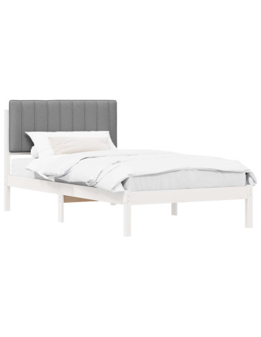 Letto con Testiera Rivestita Grigio chiaro 100 x 200 cm