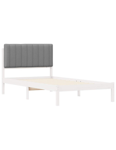 Letto con Testiera Rivestita Grigio chiaro 100 x 200 cm