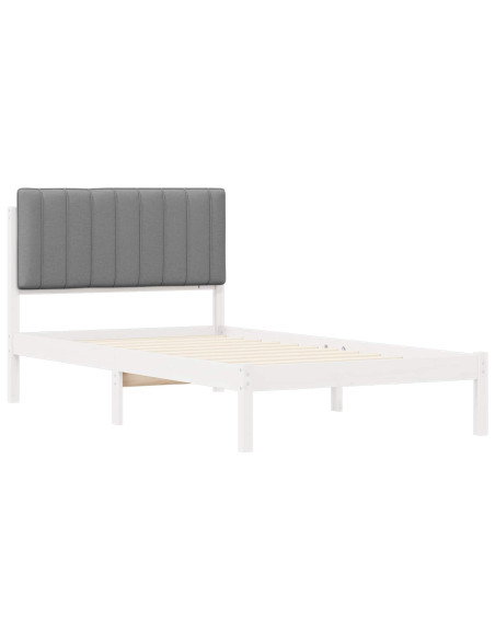 Letto con Testiera Rivestita Grigio chiaro 100 x 200 cm