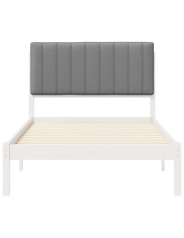 Letto con Testiera Rivestita Grigio chiaro 100 x 200 cm