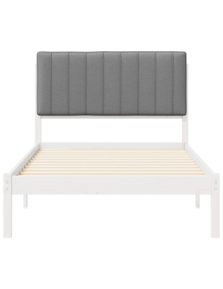 Letto con Testiera Rivestita Grigio chiaro 100 x 200 cm