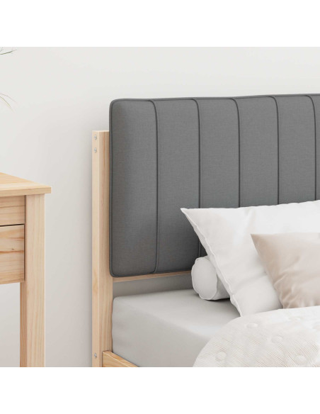 Letto con Testiera Rivestita Grigio chiaro 80 x 200 cm