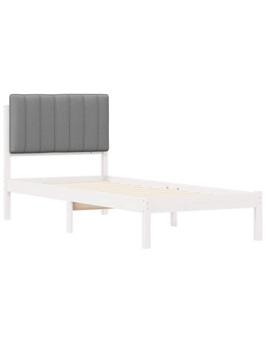 Letto con Testiera Rivestita Grigio chiaro 80 x 200 cm