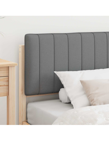 Letto con Testiera Rivestita Grigio chiaro 90 x 190 cm