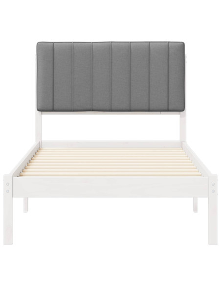 Letto con Testiera Rivestita Grigio chiaro 90 x 190 cm