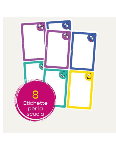 CF8 ETICHETTE LIBRI QUADERNI-SMILE
