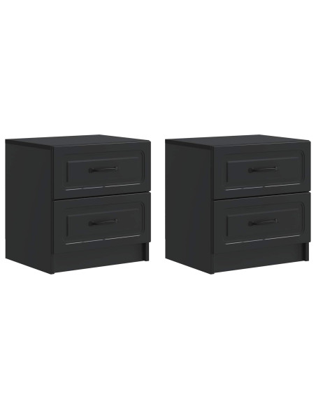 Armadio da Notte con cassetto 2 pcs Nero 43 x 34,5 x 44,5 cm