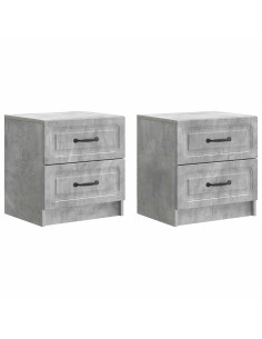 Armadio da Notte 2 pcs Grigio Cemento 43 x 34,5 x 44,5 cm