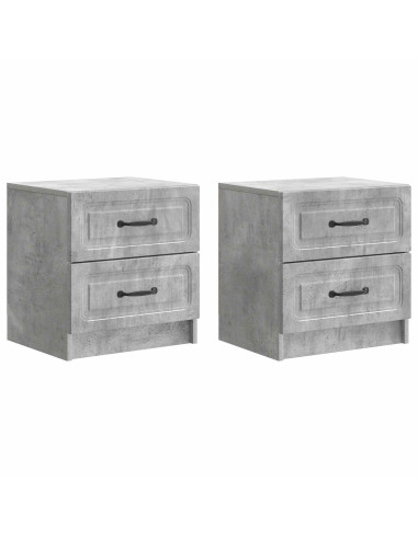 Armadio da Notte 2 pcs Grigio Cemento 43 x 34,5 x 44,5 cm
