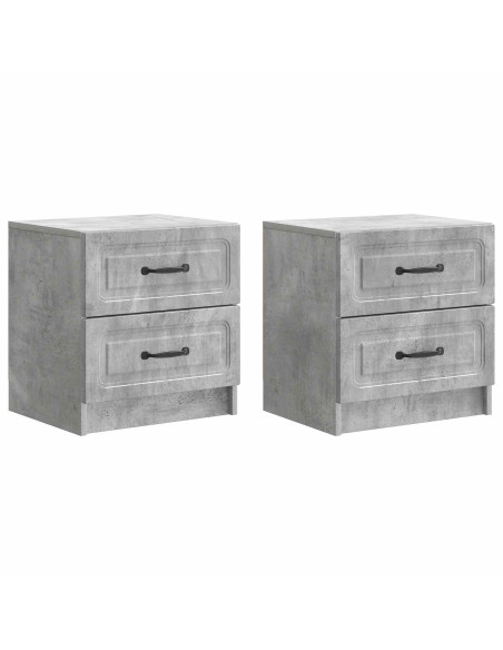Armadio da Notte 2 pcs Grigio Cemento 43 x 34,5 x 44,5 cm