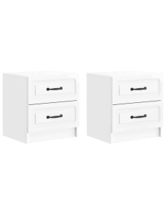 Armadio da Notte 2 pcs Bianco Lucido 43 x 34,5 x 44,5 cm