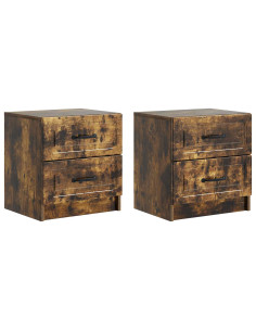 Armadio da Notte 2 pcs Rovere Fumo 43 x 34,5 x 44,5 cm