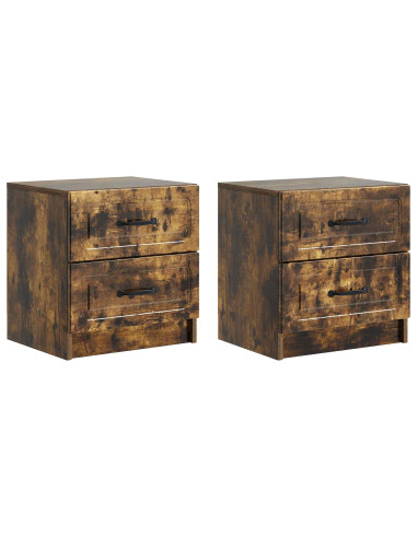 Armadio da Notte 2 pcs Rovere Fumo 43 x 34,5 x 44,5 cm