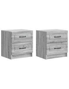 Armadio da Notte 2 pcs Grigio Sonoma 43 x 34,5 x 44,5 cm