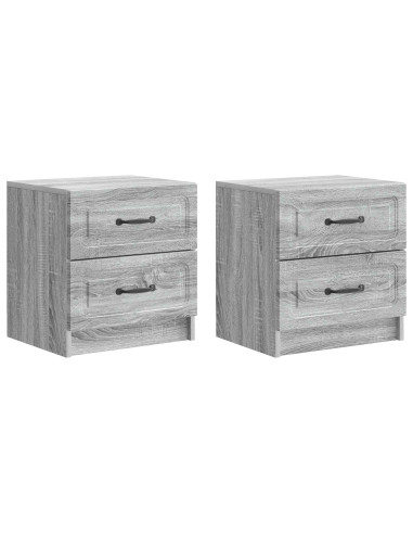 Armadio da Notte 2 pcs Grigio Sonoma 43 x 34,5 x 44,5 cm