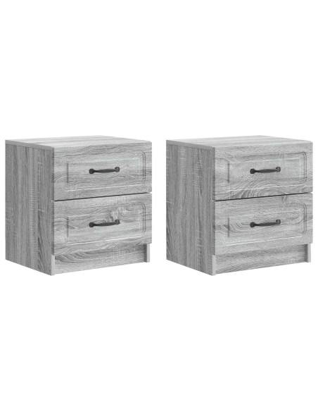 Armadio da Notte 2 pcs Grigio Sonoma 43 x 34,5 x 44,5 cm