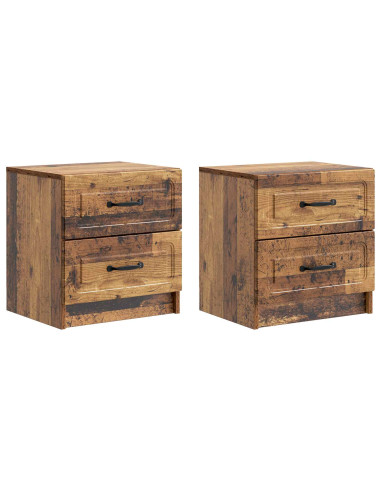 Armadio da Notte 2 pcs Legno antico 43 x 34,5 x 44,5 cm