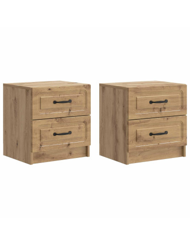 Armadio da Notte 2 pcs Rovere Artigianale 43 x 34,5 x 44,5 cm
