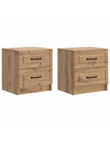Armadio da Notte 2 pcs Rovere Artigianale 43 x 34,5 x 44,5 cm