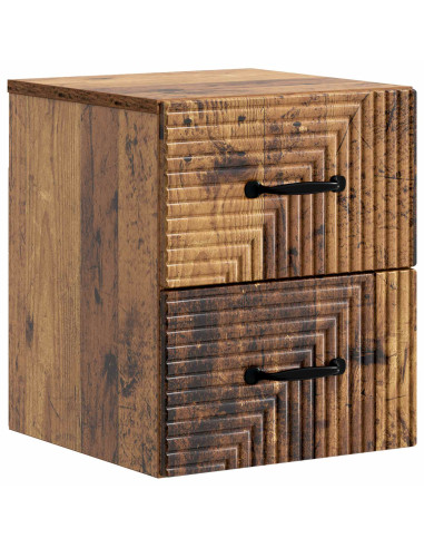 Mobiletto da notte a muro Legno antico 34,5 x 33 x 40 cm