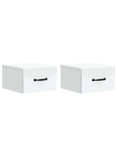 Mobiletto da notte a muro 2 pcs Bianco 34,5 x 33 x 20 cm