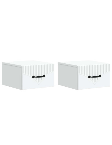 Mobiletto da notte a muro 2 pcs Bianco 34,5 x 33 x 20 cm