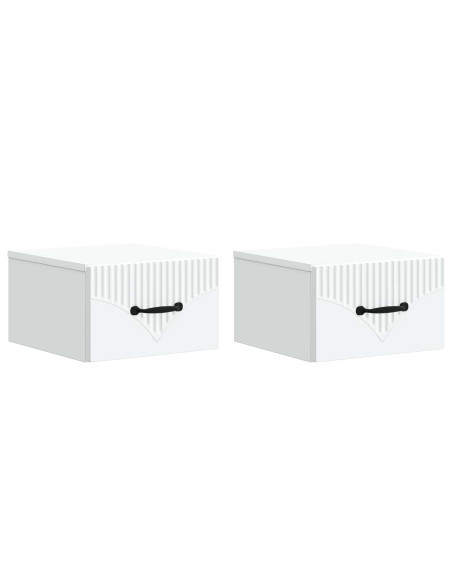 Mobiletto da notte a muro 2 pcs Bianco 34,5 x 33 x 20 cm