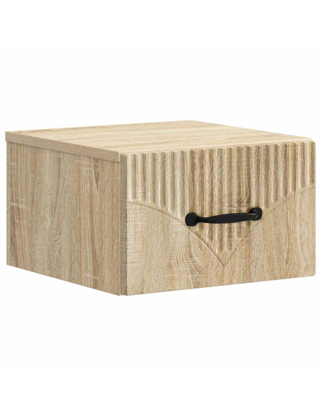 Mobiletto da notte a muro Rovere Sonoma 34,5 x 33 x 20 cm