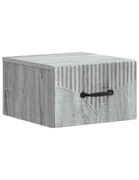 Mobiletto da notte a muro Grigio Sonoma 34,5 x 33 x 20 cm