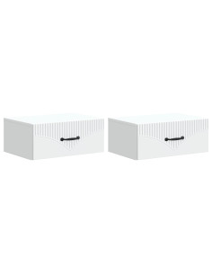 Mobiletto da notte a muro 2 pcs Bianco 49 x 34,5 x 20 cm