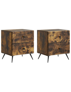 Armadio da Notte 2 pcs Rovere Fumo 43 x 34,5 x 47,5 cm