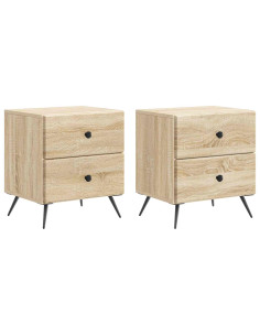 Armadio da Notte 2 pcs Rovere Sonoma 43 x 34,5 x 47,5 cm