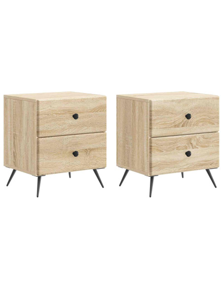 Armadio da Notte 2 pcs Rovere Sonoma 43 x 34,5 x 47,5 cm