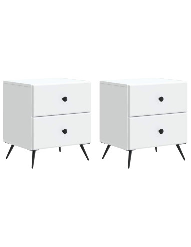 Armadio da Notte con cassetto 2 pcs Bianco 43 x 34,5 x 47,5 cm